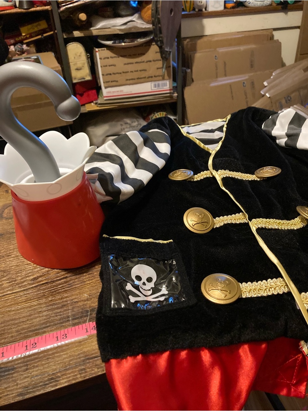 Melissa & Doug kids Pirate Costume Jacket with Hook Accessory